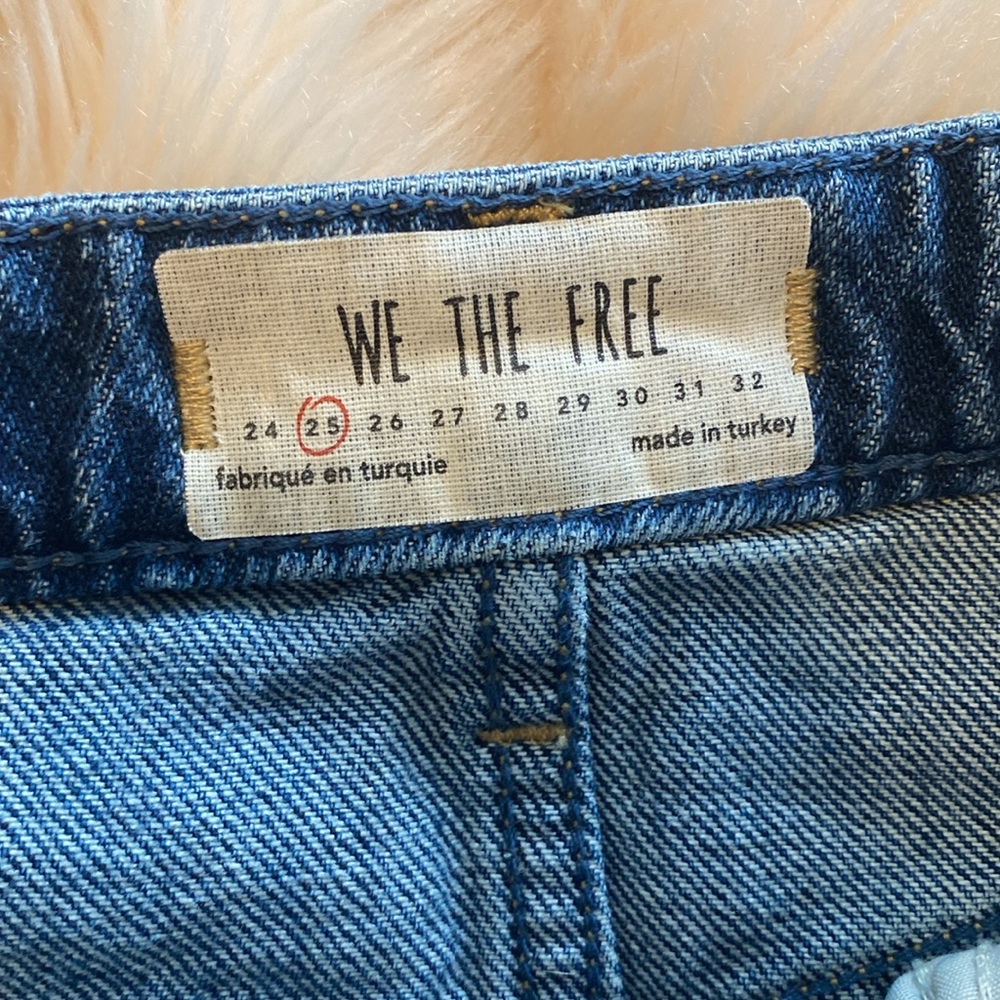 Free People Denim a-line mini skirt distressed - Picture 9 of 10